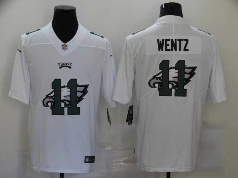Men's Philadelphia Eagles #11 Carson Wentz White Jersey